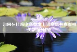 如何在抖音电商罗盘上架商品并查看相关数据分析？