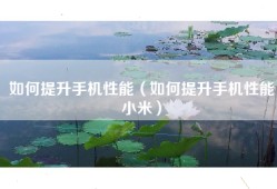如何提升手机性能（如何提升手机性能小米）