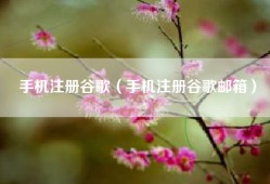 手机注册谷歌（手机注册谷歌邮箱）