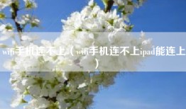 wifi手机连不上（wifi手机连不上ipad能连上）