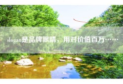 slogan是品牌眼睛，用对价值百万……