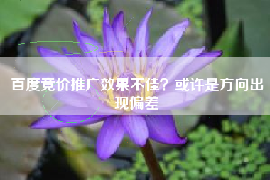 百度竞价推广效果不佳？或许是方向出现偏差