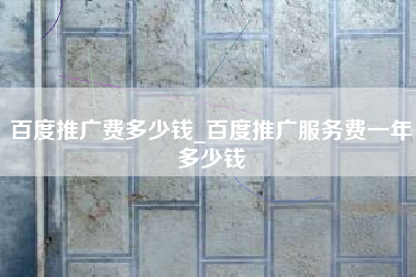 百度推广费多少钱_百度推广服务费一年多少钱