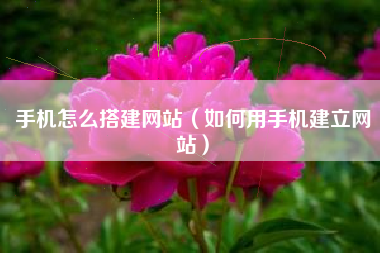 手机怎么搭建网站（如何用手机建立网站）