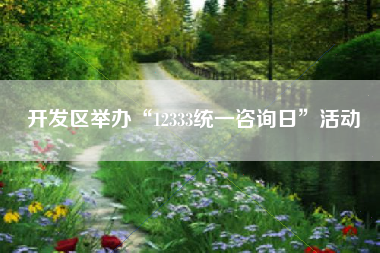 开发区举办“12333统一咨询日”活动